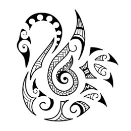 Maori style swan tattoo