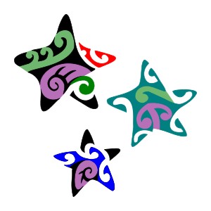 Polynesian three stars tattoo