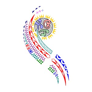 Polynesian style wavy panther scratch
tattoo