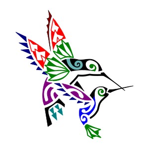 Father and son hummingbirds Polynesian
tattoo