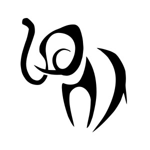 Simple elephant tattoo: Prosperity