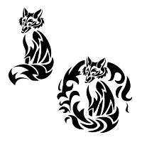 Tribal fox tattoo design